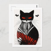 ハロウィーン猫はがき ポストカード (正面/裏面)