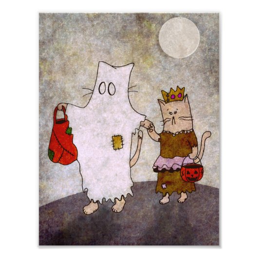 ハロウィーン猫アートポスター フォトプリント            (正面)