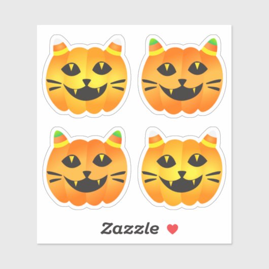 ハロウィーン猫オランタン シール (シート)