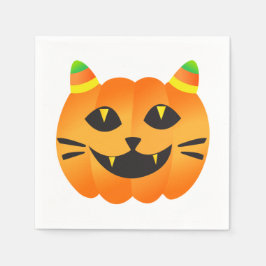 ハロウィーン猫オランタン スタンダードカクテルナプキン