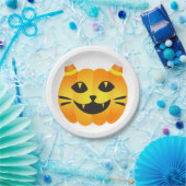 ハロウィーン猫オランタン ペーパープレート (パーティー)