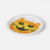 ハロウィーン猫オランタン ペーパープレート (アングル)