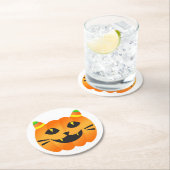 ハロウィーン猫オランタン ラウンドペーパーコースター (インサイチュ)