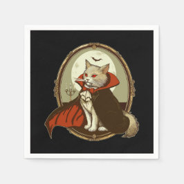 ハロウィーン猫カウントカチュラ スタンダードカクテルナプキン