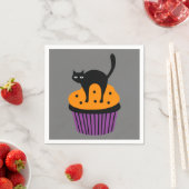 ハロウィーン猫カップケーキ スタンダードカクテルナプキン (インサイチュ)