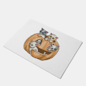 ハロウィーン猫カボチャ ドアマット (アングル)