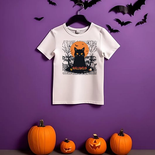 ハロウィーン猫シャツ、猫シャツ、幽霊猫シャツ Tシャツ