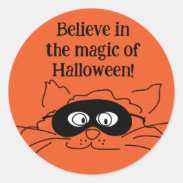 ハロウィーン猫ステッカー ラウンドシール