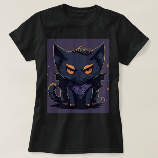 ハロウィーン猫ニャー Tシャツ (デザイン正面)