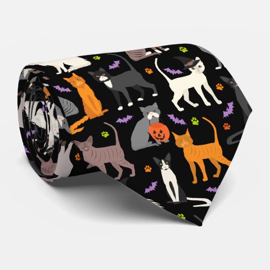 ハロウィーン猫ネックタイ ネクタイ (ロール)