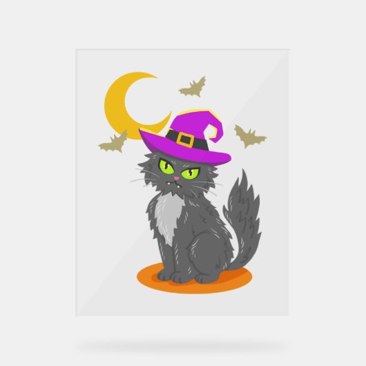ハロウィーン猫ハロウィーンの衣装 アクリルサイン (正面)