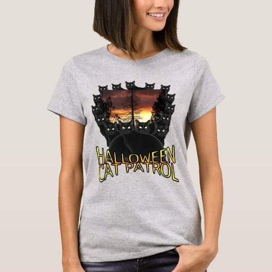 ハロウィーン猫パトロール Tシャツ (正面)