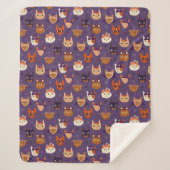 ハロウィーン猫パープル シェルパブランケット (正面)