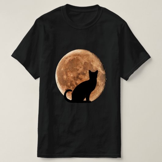 ハロウィーン猫ムーン Tシャツ (デザイン正面)
