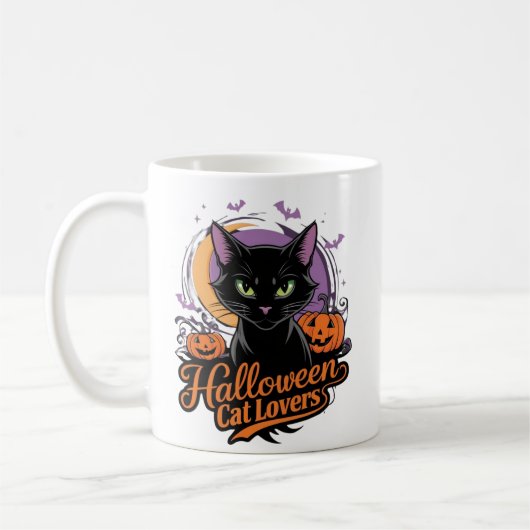 ハロウィーン猫好き コーヒーマグカップ (左)