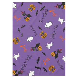 ハロウィーン猫、こうもりと幽霊コットンテーブルクロス テーブルクロス