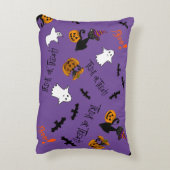 ハロウィーン猫、こうもり、幽霊 アクセントクッション (裏面(縦))