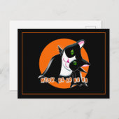 ハロウィーン猫 インビテーションポストカード (正面/裏面)