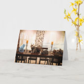 ハロウィーン猫 カード (黄色い花)