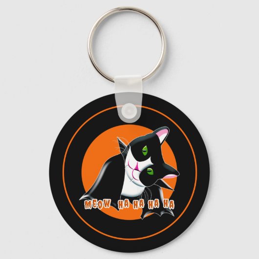 ハロウィーン猫 キーホルダー (正面)