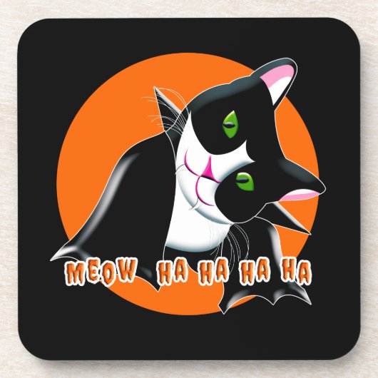 ハロウィーン猫 コースター (正面)