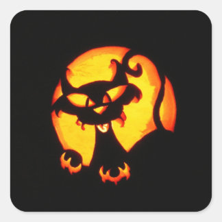 ハロウィーン猫 スクエアシール
