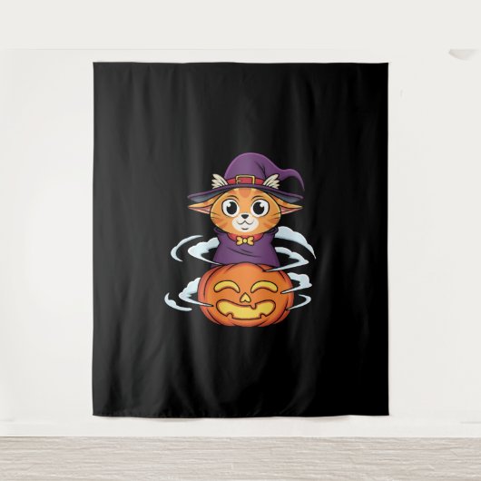ハロウィーン猫 タペストリー (正面)