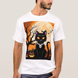 ハロウィーン猫(ハッピーハローウィン、家族への贈り物) Tシャツ