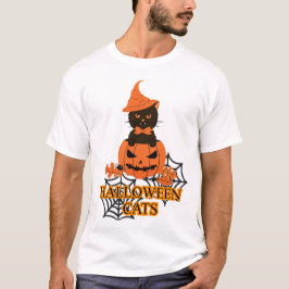 ハロウィーン猫(ハッピーハローウィン、家族への贈り物) Tシャツ