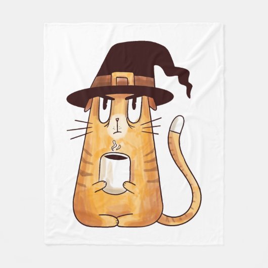 ハロウィーン猫 フリースブランケット (正面)