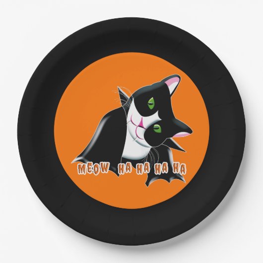 ハロウィーン猫 ペーパープレート (正面)