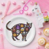 ハロウィーン猫 ペーパープレート (パーティー)