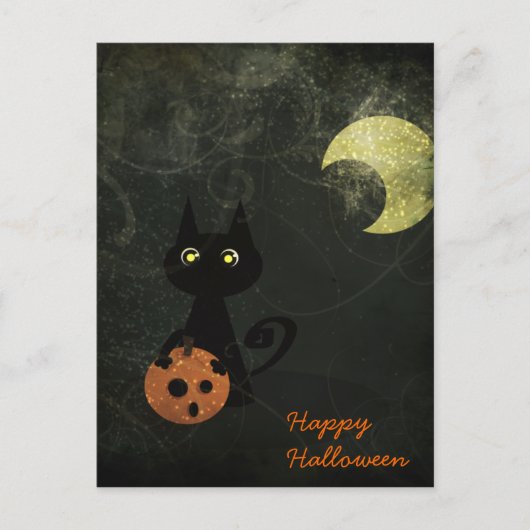 ハロウィーン猫 ポストカード (正面)