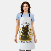 ハロウィーン猫 – ポットをかき混ぜるためにここにいる エプロン (着用した状態)