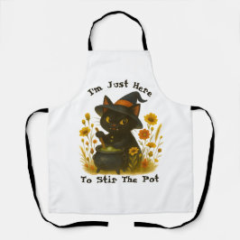 ハロウィーン猫 – ポットをかき混ぜるためにここにいる エプロン