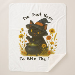 ハロウィーン猫 – ポットをかき混ぜるためにここにいる シェルパブランケット