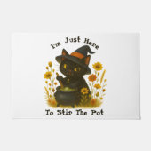 ハロウィーン猫 – ポットをかき混ぜるためにここにいる ドアマット (正面)