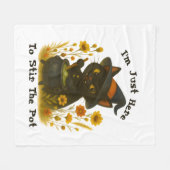 ハロウィーン猫 – ポットをかき混ぜるためにここにいる フリースブランケット (正面(横))