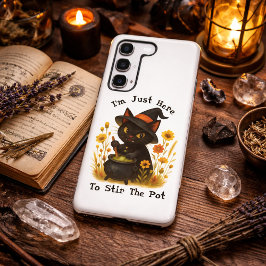 ハロウィーン猫 – ポットをかき混ぜるためにここにいる SAMSUNG GALAXY S22+ケース