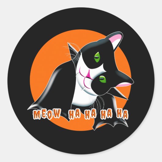 ハロウィーン猫 ラウンドシール (正面)