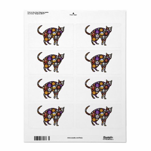 ハロウィーン猫 ラベル (フルシート)