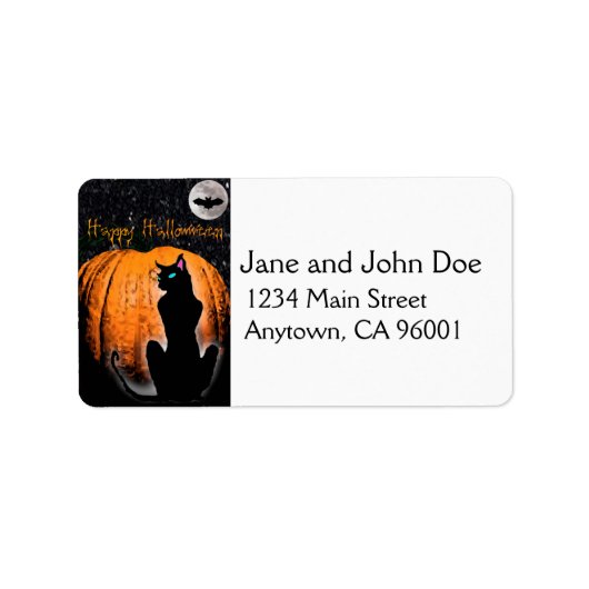 ハロウィーン猫 ラベル (正面)