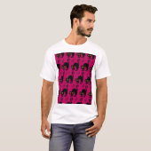 ハロウィーン猫：抽象芸術シームレス Tシャツ (正面フル)