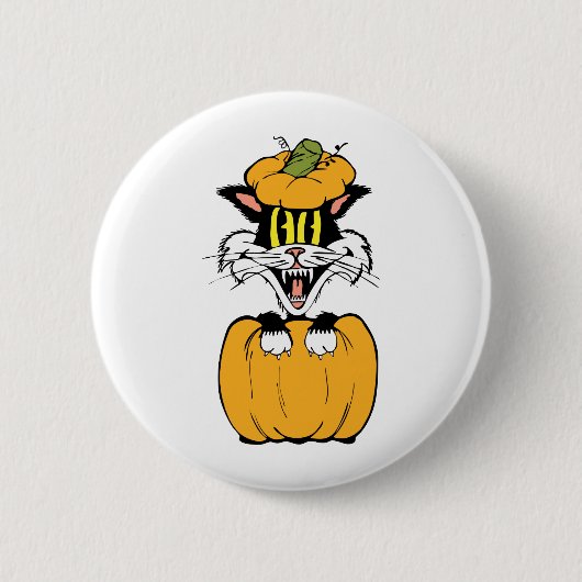 ハロウィーン猫 缶バッジ (正面)