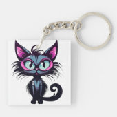 ハロウィーン猫#1デジタルアート キーホルダー (裏面)
