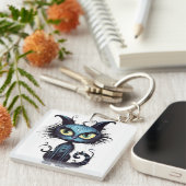 ハロウィーン猫#10デジタルアート キーホルダー (正面右)