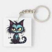 ハロウィーン猫#12デジタルアート キーホルダー (裏面)