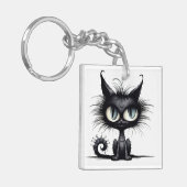 ハロウィーン猫#14デジタルアート キーホルダー (正面左)