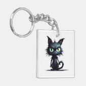 ハロウィーン猫#16デジタルアート キーホルダー (正面左)