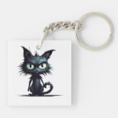 ハロウィーン猫#16デジタルアート キーホルダー (裏面)